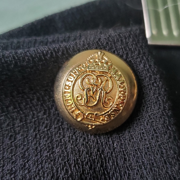 NWT Sandro Black Bow Front Gold Buttons Wool Short Pencil Skirt Size US6/FR2 - Picture 3 of 10